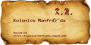 Kolonics Manfréda névjegykártya